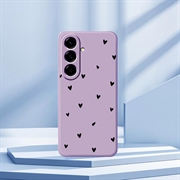 Samsung Galaxy A57 Heart Pattern Slim TPU Case - Purple / Black
