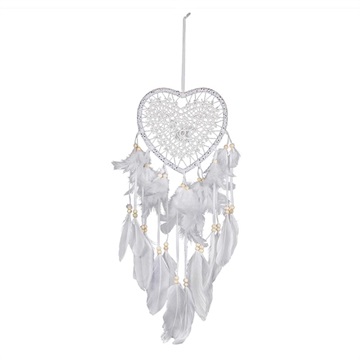 Heart-Shaped Wall Hanging Dreamcatcher LED Lamp - White