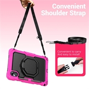 Lenovo Tab M11/Idea Tab Heavy Duty 360 Case with Hand Strap - Hot Pink