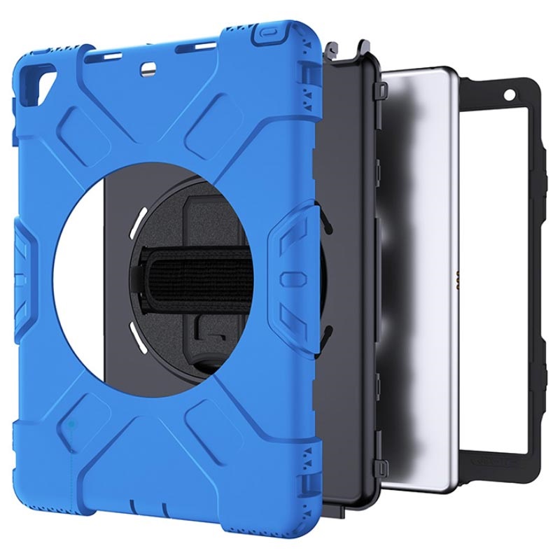 iPad 10.2 2019/2020 Heavy Duty 360 Case with Hand Strap Blue / Black