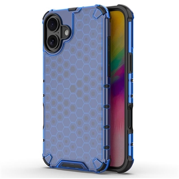 iPhone 16 Honeycomb Armored Hybrid Case - Blue