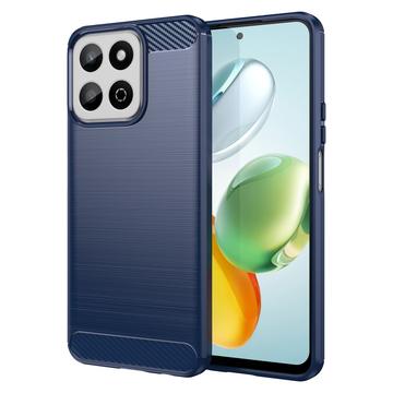 Honor 200 Smart/X7c Brushed TPU Case - Carbon Fiber - Blue