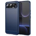 Honor 500 Brushed TPU Case - Carbon Fiber - Blue