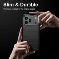 Honor 600/600 Pro Brushed TPU Case - Carbon Fiber - Black