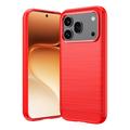 Honor 600/600 Pro Brushed TPU Case - Carbon Fiber - Red
