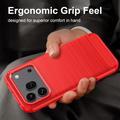 Honor 600/600 Pro Brushed TPU Case - Carbon Fiber - Red