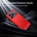 Honor 600/600 Pro Brushed TPU Case - Carbon Fiber - Red