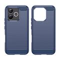 Honor 600 Lite Brushed TPU Case - Carbon Fiber - Blue