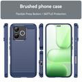 Honor 600 Lite Brushed TPU Case - Carbon Fiber - Blue