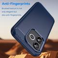 Honor 600 Lite Brushed TPU Case - Carbon Fiber - Blue