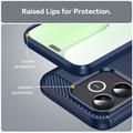 Honor 600 Lite Brushed TPU Case - Carbon Fiber - Blue