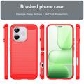 Honor 600 Lite Brushed TPU Case - Carbon Fiber - Red