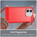 Honor 600 Lite Brushed TPU Case - Carbon Fiber - Red