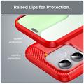 Honor 600 Lite Brushed TPU Case - Carbon Fiber - Red