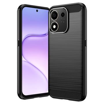 Honor 600 Smart Brushed TPU Case - Carbon Fiber - Black