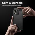 Honor 600 Smart Brushed TPU Case - Carbon Fiber