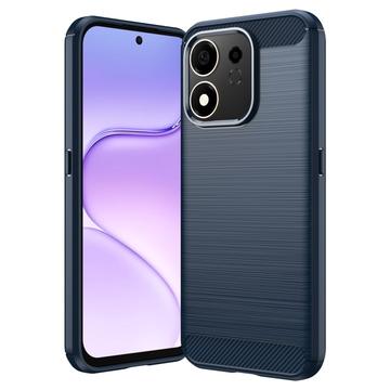 Honor 600 Smart Brushed TPU Case - Carbon Fiber - Blue