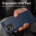 Honor 600 Smart Brushed TPU Case - Carbon Fiber - Blue