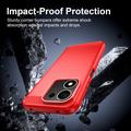Honor 600 Smart Brushed TPU Case - Carbon Fiber - Red