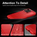 Honor 600 Smart Brushed TPU Case - Carbon Fiber - Red