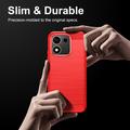 Honor 600 Smart Brushed TPU Case - Carbon Fiber - Red