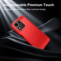 Honor 600 Smart Brushed TPU Case - Carbon Fiber - Red