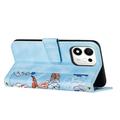 Honor 600 Smart Floral Wallet Case with Card Slots - Baby Blue
