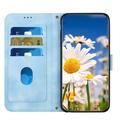 Honor 600 Smart Floral Wallet Case with Card Slots - Baby Blue