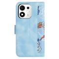 Honor 600 Smart Floral Wallet Case with Card Slots - Baby Blue