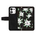 Honor 600 Smart Floral Wallet Case with Card Slots - Black
