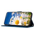 Honor 600 Smart Floral Wallet Case with Card Slots - Dark Blue