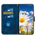 Honor 600 Smart Floral Wallet Case with Card Slots - Dark Blue
