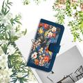 Honor 600 Smart Floral Wallet Case with Card Slots - Dark Blue
