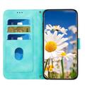 Honor 600 Smart Floral Wallet Case with Card Slots - Green