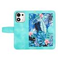 Honor 600 Smart Floral Wallet Case with Card Slots - Green