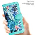 Honor 600 Smart Floral Wallet Case with Card Slots - Green