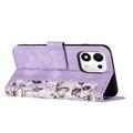 Honor 600 Smart Floral Wallet Case with Card Slots - Light Purple