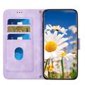 Honor 600 Smart Floral Wallet Case with Card Slots - Light Purple