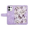 Honor 600 Smart Floral Wallet Case with Card Slots - Light Purple