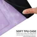 Honor 600 Smart Floral Wallet Case with Card Slots - Light Purple