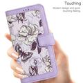 Honor 600 Smart Floral Wallet Case with Card Slots - Light Purple