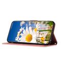 Honor 600 Smart Floral Wallet Case with Card Slots - Pink