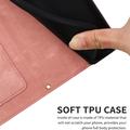 Honor 600 Smart Floral Wallet Case with Card Slots - Pink