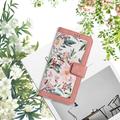 Honor 600 Smart Floral Wallet Case with Card Slots - Pink
