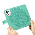 Honor 600 Smart Mandala Wallet Case with Wrist Strap - Mint Green