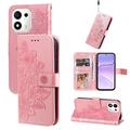 Honor 600 Smart Mandala Wallet Case with Wrist Strap - Pink