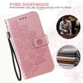 Honor 600 Smart Mandala Wallet Case with Wrist Strap - Pink