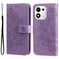 Honor 600 Smart Mandala Wallet Case with Wrist Strap - Purple
