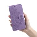 Honor 600 Smart Mandala Wallet Case with Wrist Strap - Purple