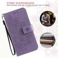 Honor 600 Smart Mandala Wallet Case with Wrist Strap - Purple